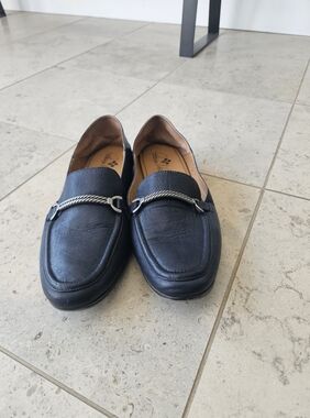 PATRICIA NASH Leather LOAFER, Hardware Bit - Navy Blue